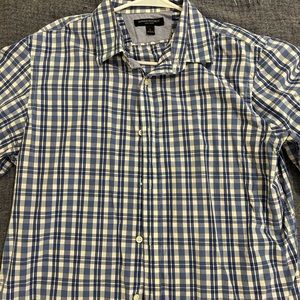 EUC Banana Republic Blue Plaid Shirt